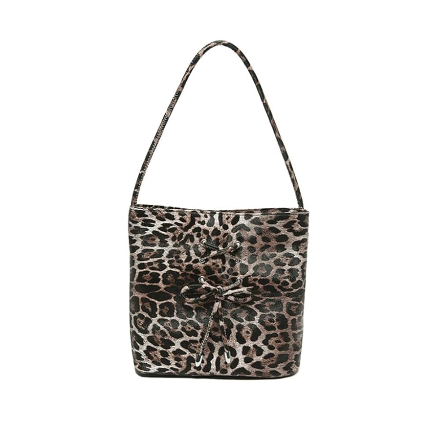 直営店限定 LEOPARD DRAWSTRING BAG Amazon.com: Leopard Print Drawstring Bucket Bag Cheetah